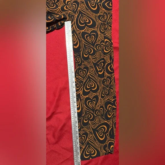 Lisa Says Gah Heart Patterned Pantsuit - Black and Orange - Picture 12 of 13